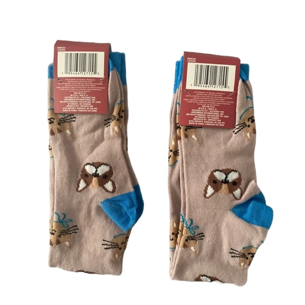 2-‎ Dog/Cat Fashion Knee High Women’s Socks